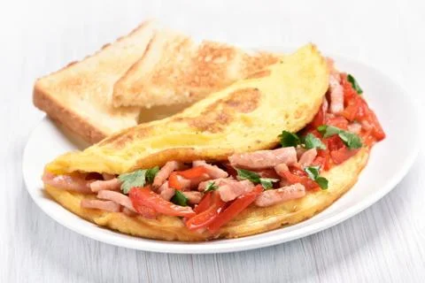 Breakfast with eggs and bacon 스톡 사진