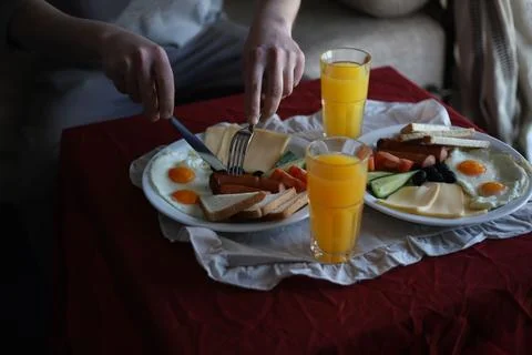 Breakfast of eggs Stock Photos