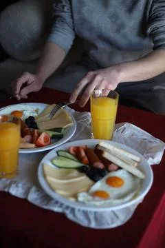 Breakfast of eggs Stock Photos