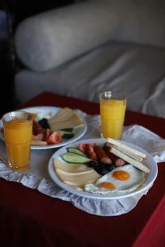 Breakfast of eggs Stock Photos