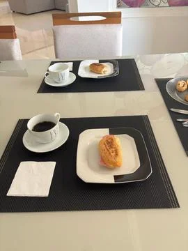 Breakfast on an elegant table Stock Photos