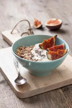 Breakfast with figs Foto stock