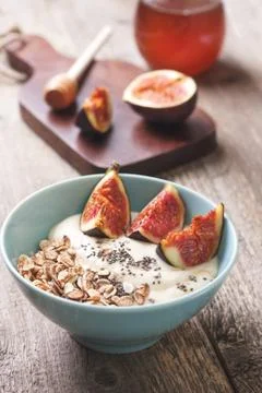 Breakfast with figs Stock Photos