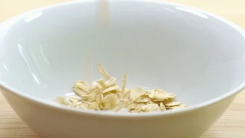 Breakfast with flakes of oats Stock Footage 79002584