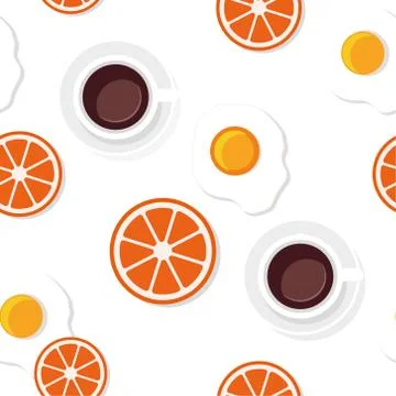 Breakfast food and drinks pattern Stock Illustration