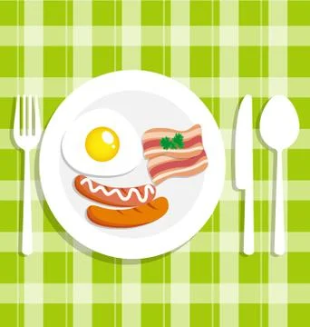 Breakfast food with egg vector Illustrazione stock