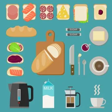 Breakfast food. Stock Illustration