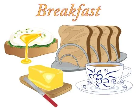 Breakfast food Illustrazione stock