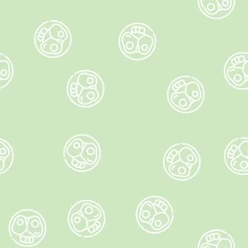 Breakfast food line vector seamless pattern sign Stock Illustration
