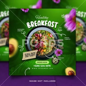 Breakfast Food menu PSD Template