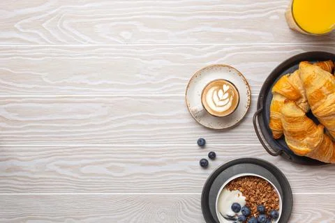 Breakfast food setting Stock Photos