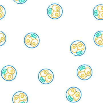 Breakfast food vector seamless pattern sign Illustrazione stock