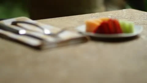 Breakfast fruit plate at a resort spa in Sonoma wine country Stock-Footage 10914892