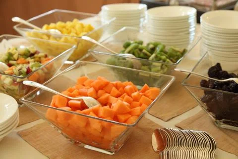Breakfast fruit salads Stock Photos