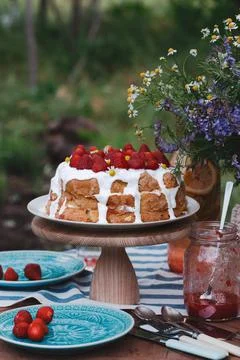 Breakfast in the garden Foto stock