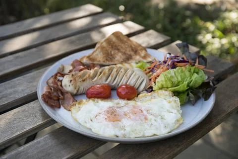 A breakfast in the garden Stock Photos