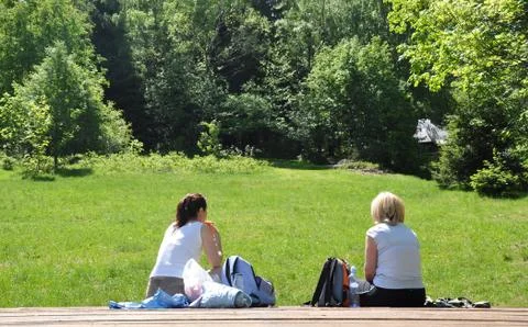 Breakfast in the grass Stock Photos