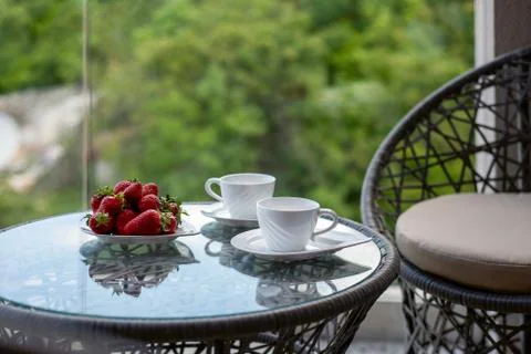 Breakfast with a great view Stock Photos