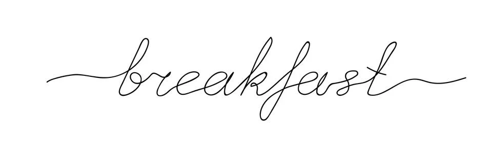 Breakfast handwritten lettering Stock Illustration