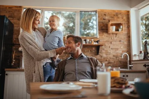 Breakfast has better taste when family Foto stock