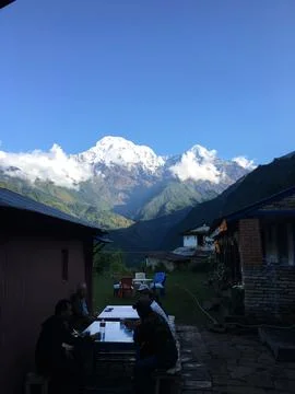Breakfast with Himalayas Stock Photos
