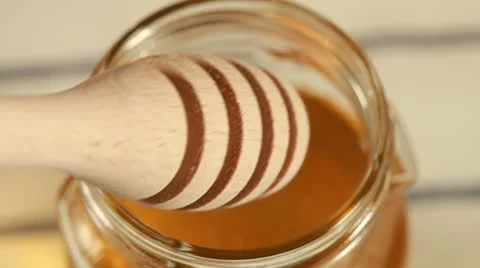 Breakfast - Honey dipper Stock Footage 10686085