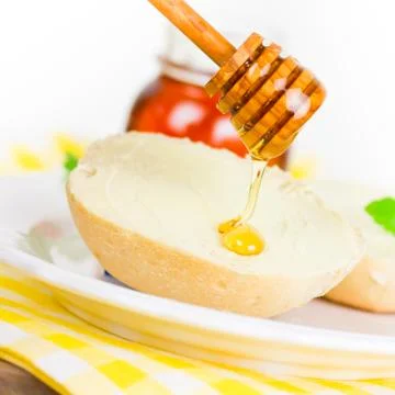 Breakfast with honey Stock Photos
