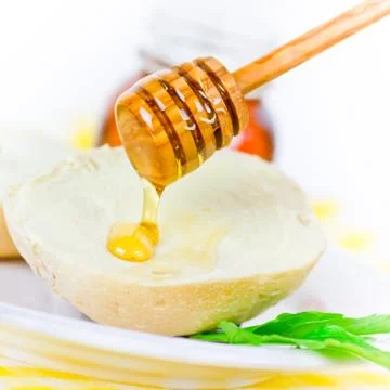 Breakfast with honey Foto stock