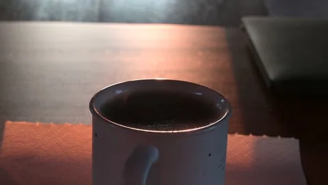 Breakfast with hot coffee and cookie Stock Footage 171564528