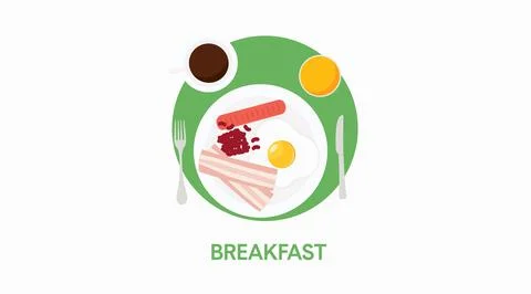 Breakfast icon or sign Stock Illustration