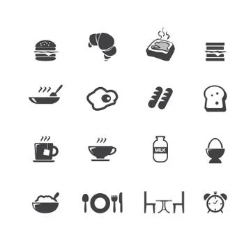 Breakfast icons Stock Illustration