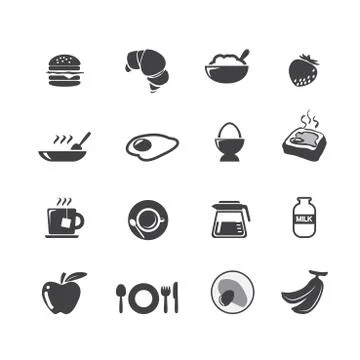 Breakfast icons Stock Illustration