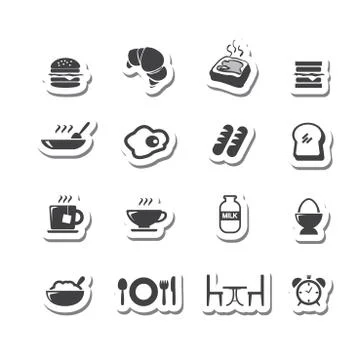 Breakfast icons Stock Illustration