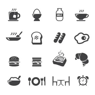 Breakfast icons Stock Illustration