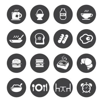 Breakfast icons Stock Illustration