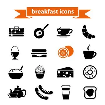 Breakfast icons Stock Illustration
