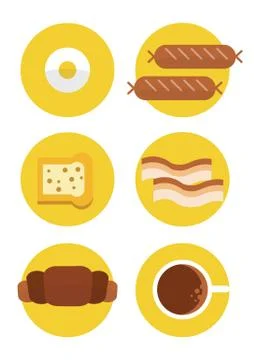 Breakfast Icons. Stock Illustration