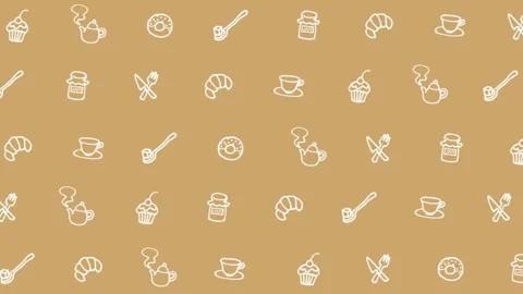 Breakfast Icons Seamless Pattern. Stock Footage 305808560