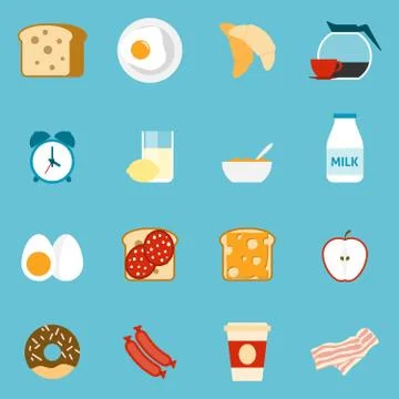 Breakfast icons set Stock Illustration