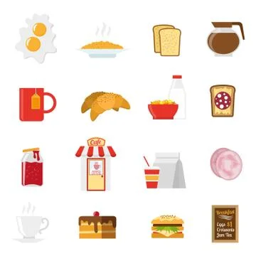 Breakfast Icons Set Stock Illustration