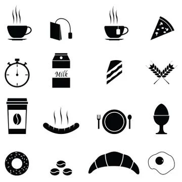 Breakfast icons set Stock Illustration