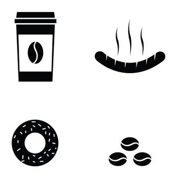 Breakfast icons set Stock Illustration