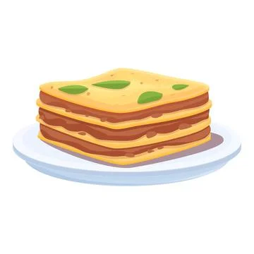 Breakfast lasagna icon cartoon vector. Lasagna italian pasta Stock Illustration