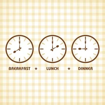 Breakfast Lunch and Dinner time stock vector Stock Illustration