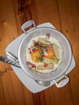 Breakfast made from chicken eggs. Stock Photos