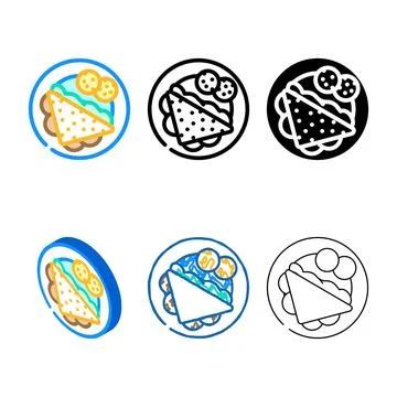 Breakfast meal color icon vector simplified Stock Illustration