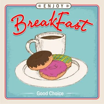 Breakfast menu box or illustration Stock Illustration