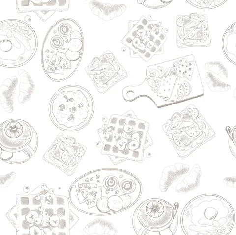 Breakfast menu pattern Stock Illustration