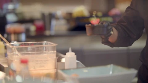 Breakfast menu served in restaurant Video stock 99398397