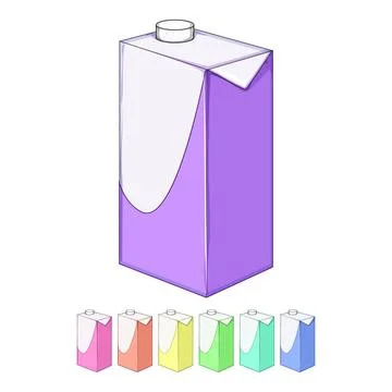 Breakfast milk box cartoon vector graphic Stockillustratie